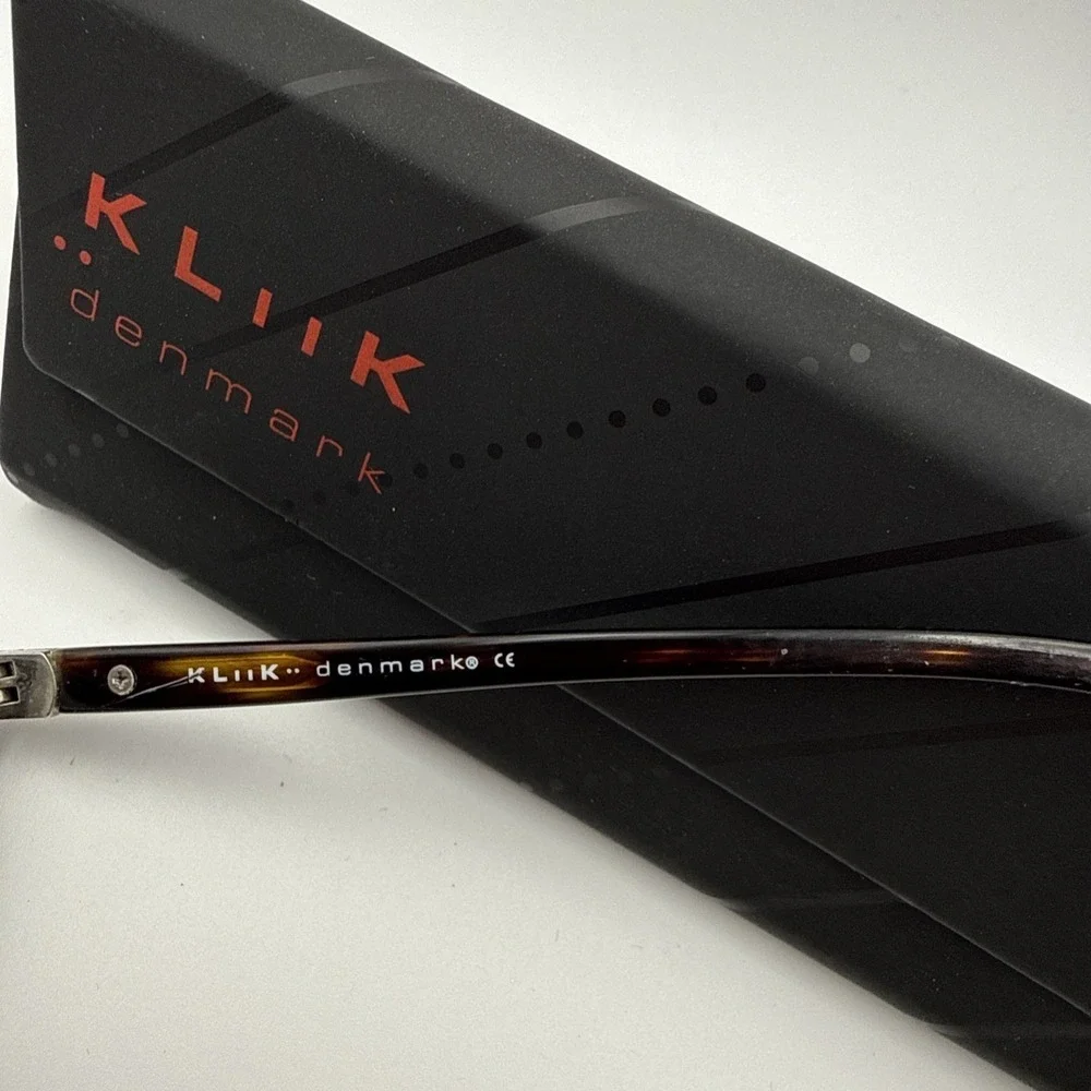 KLIIK DENMARK Frames Only K-539 47029-140 tortoise AUTHENTIC EYEGLASSES &  Case!
